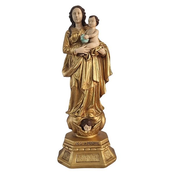 Imagem Nossa Senhora de Nazaré 40cm Gesso Ouro Velho