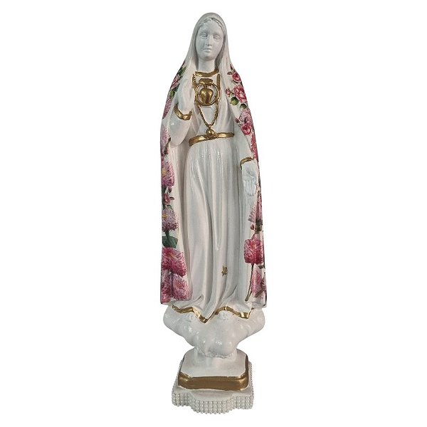 Imagem Nossa Senhora de Fátima 30cm Gesso Decorada