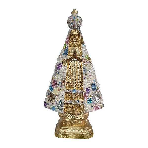 Imagem Nossa Senhora Aparecida 40cm Gesso Cristal Primavera