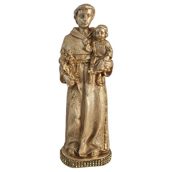 Imagem Santo Antônio 20cm Gesso Madrepérola