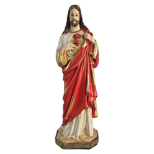 Imagem Sagrado Coração de Jesus 42cm Gesso Barroco