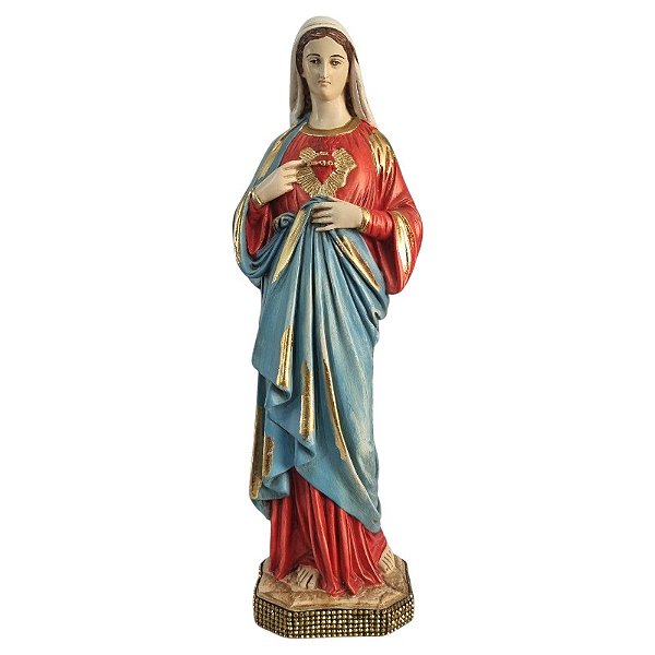 Imagem Sagrado Coração de Maria 42cm Gesso Barroco