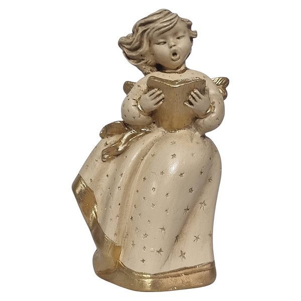 Imagem Anjo com Livro 16cm Gesso Barroco Bege