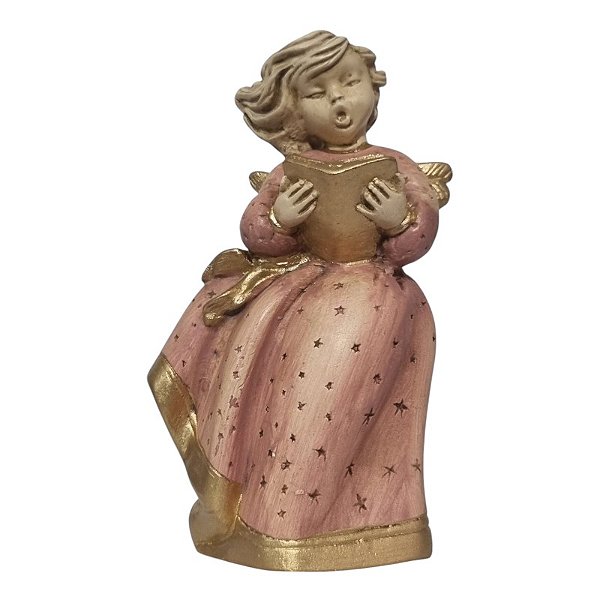 Imagem Anjo com Livro 16cm Gesso Barroco Rosé