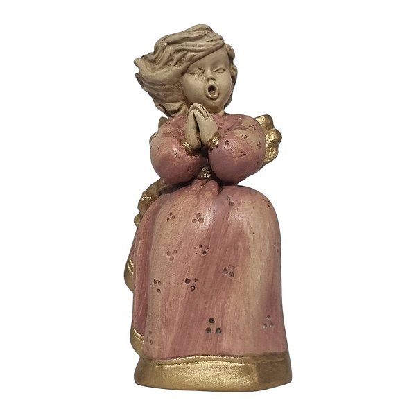 Imagem Anjo Rezando 15cm Gesso Barroco Rosé