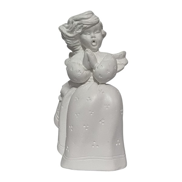 Imagem Anjo Rezando 15cm Gesso Marfim Branco