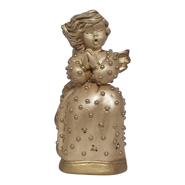 Imagem Anjo Rezando 15cm Gesso Madrepérola com Pérolas Rosé