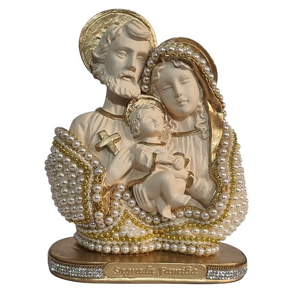 Sagrada Família busto M  640g  18,5/14cm  gesso/pérolas sintéticas