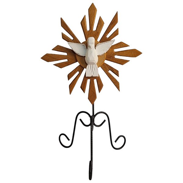 Divino Espírito Santo Pedestal em ferro 204g 30/19cm  encerado