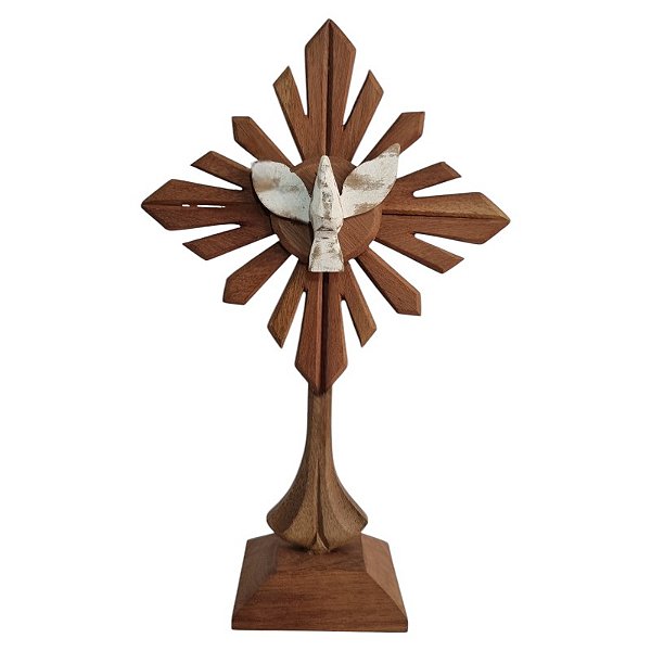 Divino Espírito Santo Pedestal raio simples IN 294g 35/21cm  encerado