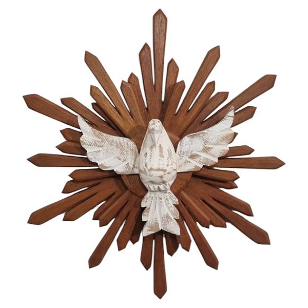 Divino Espírito Santo Raio duplo 4 pontas 745g 39cm encerado