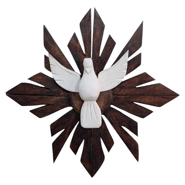 Divino Espírito Santo Raio simples quadrado 4 pontas 674g 30cm barroco