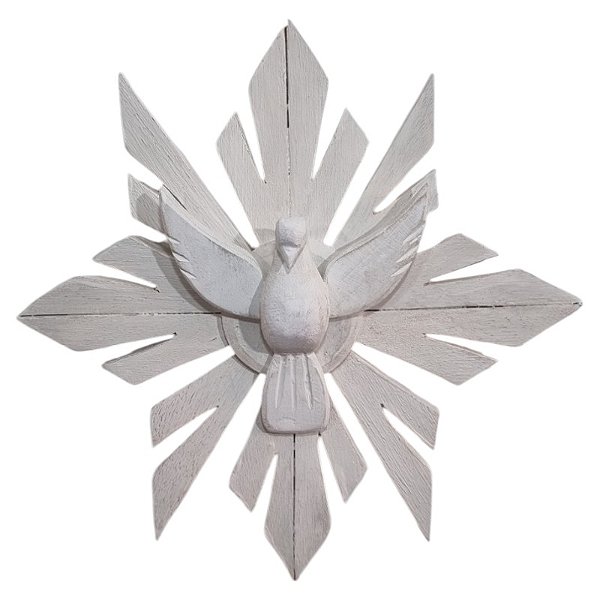 Divino Espírito Santo Raio simples quadrado 4 pontas 674g 30cm provençal