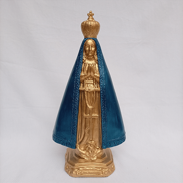 Imagem Nossa Senhora Aparecida 33cm Gesso Barroco Azul Escuro