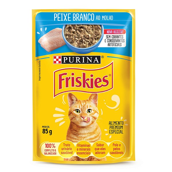 Ração Úmida Gatos Adultos FRISKIES Peixe Branco 85g