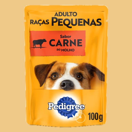 Ração Úmida Pedigree Sachê Carne ao Molho para Cães Adultos de Raças Pequenas 100g