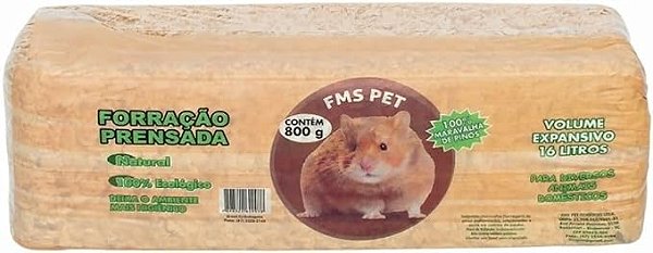 Serragem forração Prensada Para Hamster Roedores Aves e Composteiras 800g