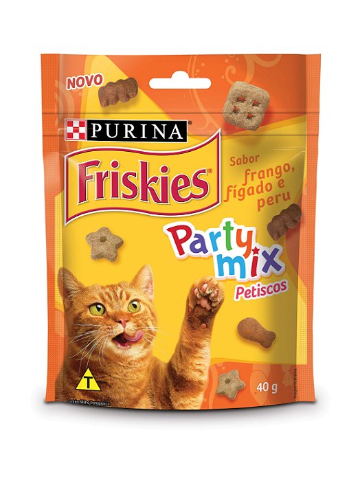 KIT2 Unidades Petisco FRISKIES Gatos Adultos Mix Frango, Fígado e Peru 40g