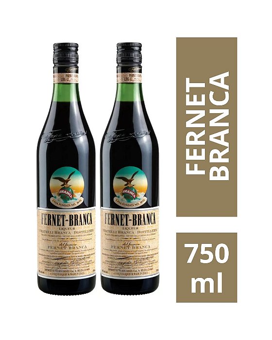 Kit 2 Garrafas de Fernet Branca 750ml