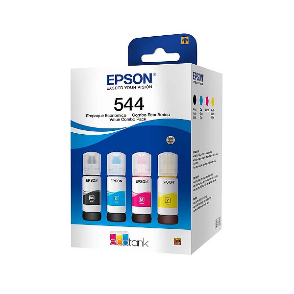 Kit Refil de Tinta Epson 544 - 4 Cores Original 65ml Cada