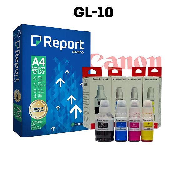 Kit Promocional 4 Tintas Compatíveis + Resma A4 - GL10