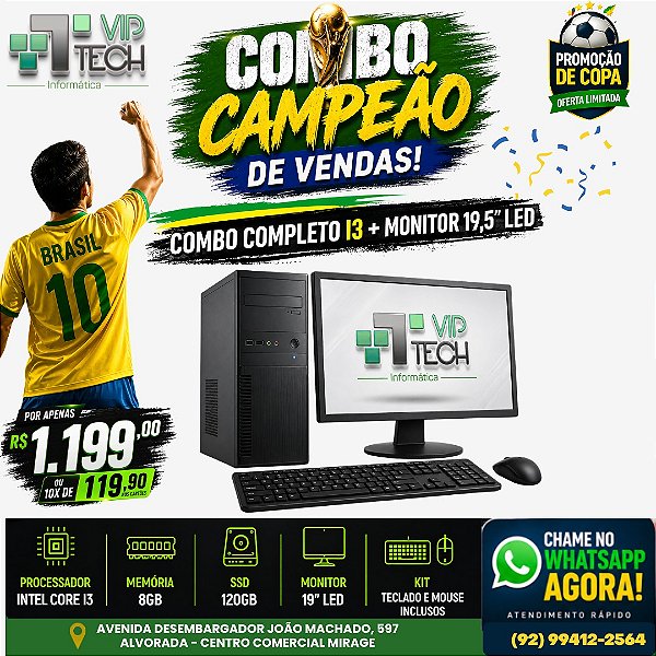 KIT COMPUTADOR i3 COMPLETO