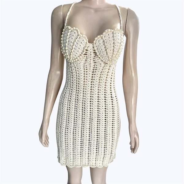 Vestido de Crochê (Modelo: Sereia) - Veste tam. M ou G