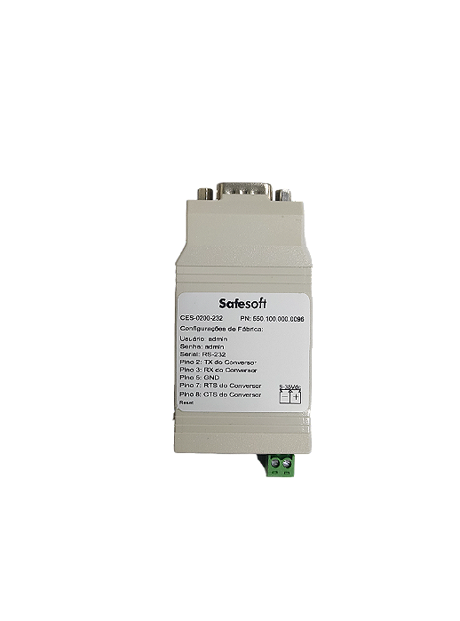 Conversor Ethernet Serial RS-232 CES-0200-232  -  SAFESOFT