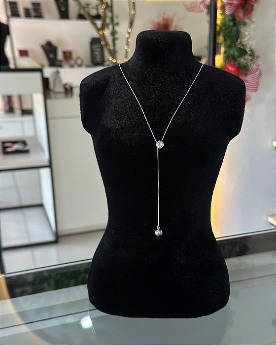 Colar Gravatinha Ponto de Luz