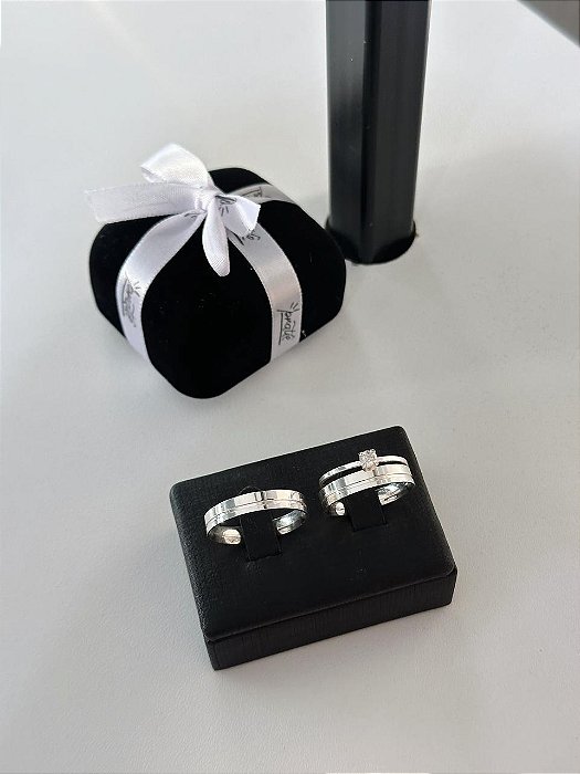 Kit Aliança Risco 4mm