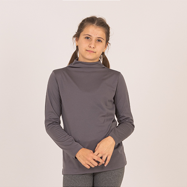 Blusa Térmica Infantil Menina Peluciada Gola alta Manga Longa 6 ao 16