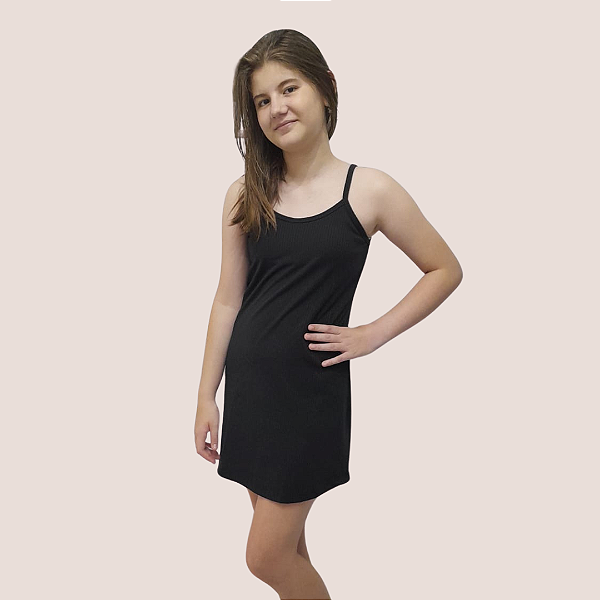 Vestido Infantil Menina Alcinha Verão Canelado Tamanhos 8 ao 16 43-A
