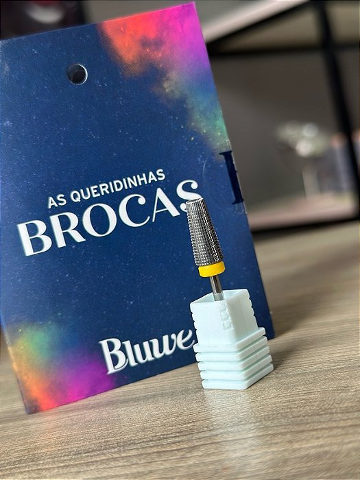 BROCA CONICA TOPO RETO TUNGSTENIO AMARELA BLUWE