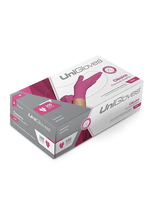 LUVA ROSA LATEX UNIGLOVES P