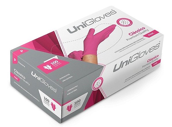 LUVA UNIGLOVES LATEX ROSA M