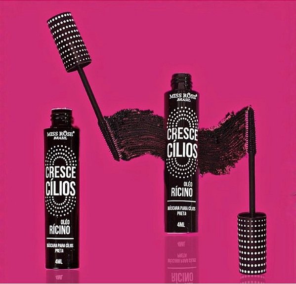MASCARA DE CILIOS CRESCE CILIOS COM OLEO DE RICINO MISS ROSE