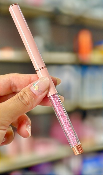 PINCEL ACRILICO ROSA COM PEDRARIAS