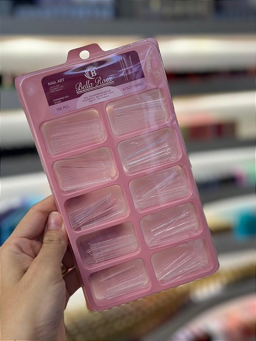 CAIXA C/100 TIPS BAILARINA ALONGADA BELLA ROSA