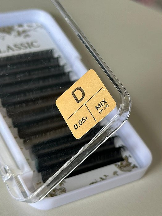 CÍLIOS POSTIÇO CLASSIC PRETO MIX 9-14 CURVATURA E ESPESSURA D 0.05 CHERRY LASH