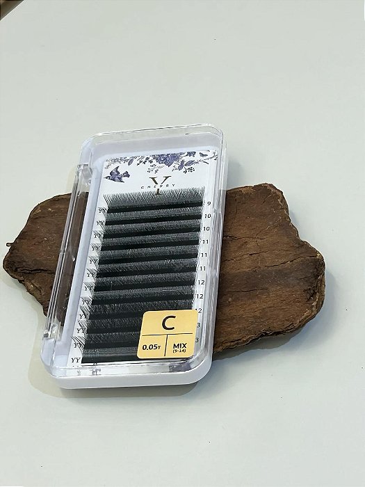 CÍLIOS POSTIÇO PRETO MIX 9-14 CURVATURA E ESPESSURA C 0.05 CHERRY LASH