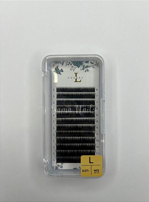 CÍLIOS POSTIÇOS CLASSIC PRETO MIX 6-12 CURVATURA E ESPESSURA L 0.07 CHERRY LASH