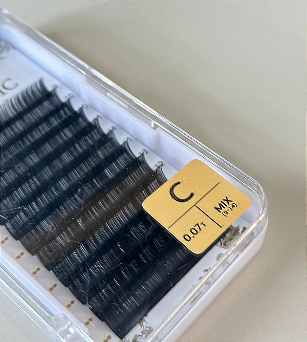 CÍLIOS POSTIÇOS CLASSIC PRETO MIX 9-14 CURVATURA E ESPESSURA C 0.07 CHERRY LASH