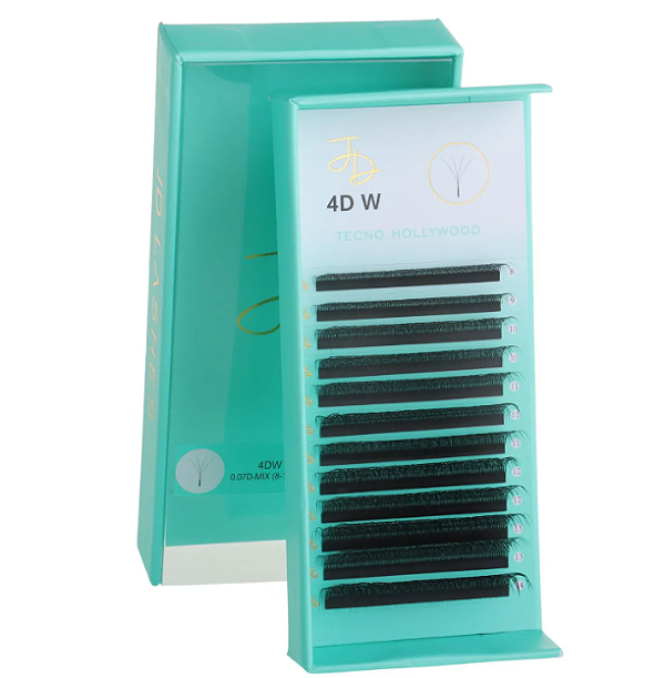 CÍLIOS TECNO HOLLYWOOD 4D W 0,07 - CURVATURA D TAMANHO MIX 8-14 JÉSSICA DEMETI