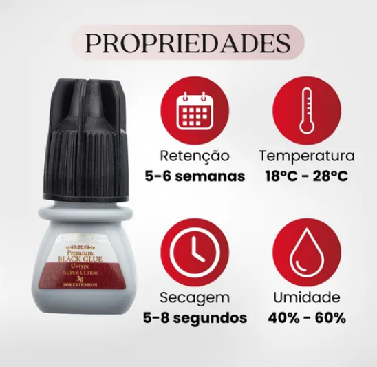 COLA PARA EXTENSÃO DE CÍLIOS PREMIUM SUPER ULTRA 3G