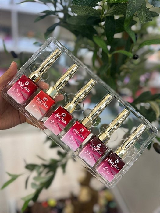 KIT ESMALTE 18ML TAMPA DOURADA BELLA ROSA