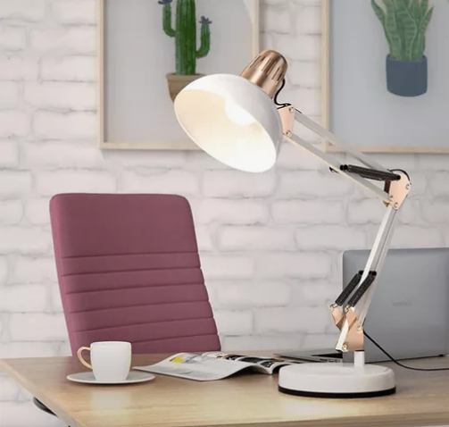 LUMINÁRIA ARTICULÁVEL LUXO C/ BASE BRANCA