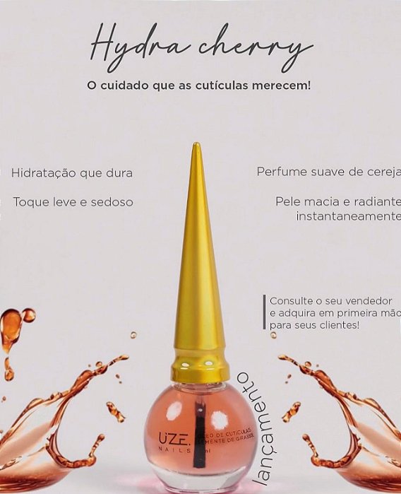 ÓLEO DE CUTÍCULA HYDRA CHERRY 12ML UZE NAILS