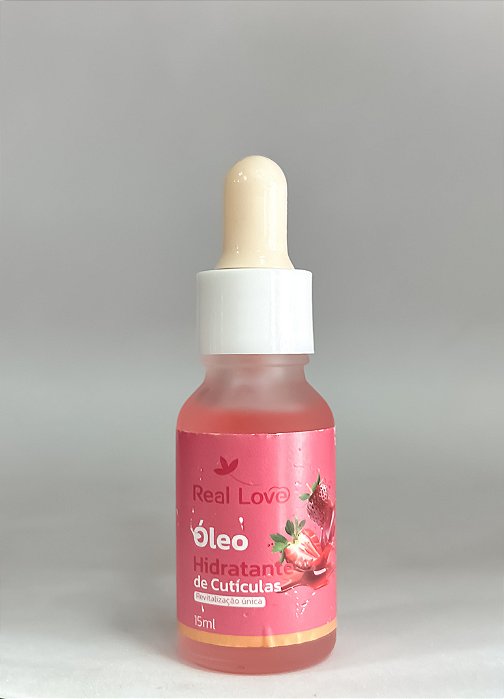 ÓLEO HIDRATANTE DE CUTÍCULA MORANGO 15ML REAL LOVE