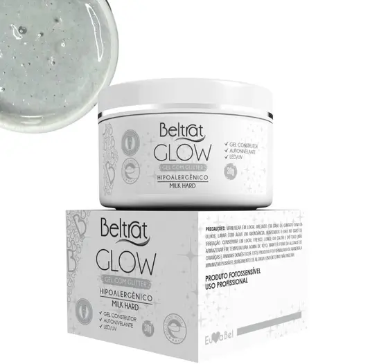 GEL GLOW COM GLITTER 30G BELTRAT - MILK HARD