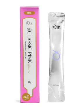 GEL SACHÊ 14G VOLIA - CLASSIC PINK GLITTER 14G